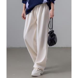 パンツ 「サイズ調整可能な差し色紐付き」ノームコアコーデュロイセミワイドストレートパンツ レディース レディース｜ZOZOTOWN Yahoo!店