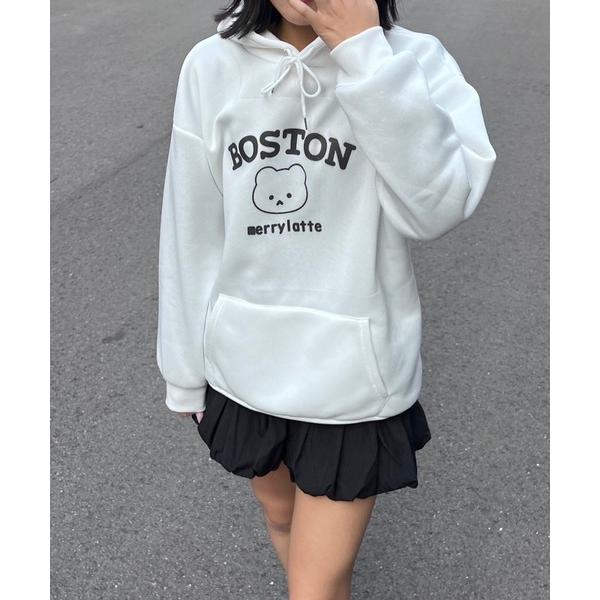 パーカー イラストクマさんデザインパーカー レディース