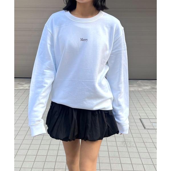 トレーナー スウェット 「軽量」ワンポイントMerryトレーナー　スウェット レディース