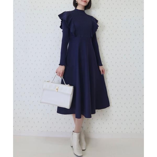 ワンピース 「INTERPLAY x MAYUKO」Shoulder Ruffle Knit One...