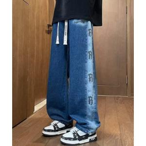 ジーンズ サイドロゴデニムパンツ メンズ レディース