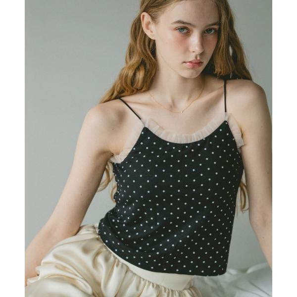 キャミソール cup in tulle frill camisole／カップインフリル付きキャミソー...