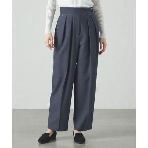 パンツ 「セットアップ対応/着回し抜群」デニムライクベルトパンツ レディース