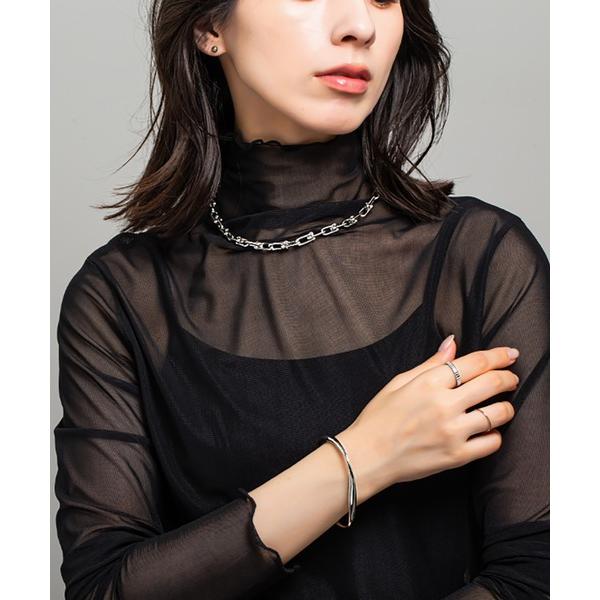 ネックレス 2種類のステンレス製リンキングチェーンネックレス レディース