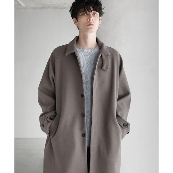 ステンカラーコート コート ビッグシルエットスタンドネック仕様2wayメルトンステンカラーコート メ...