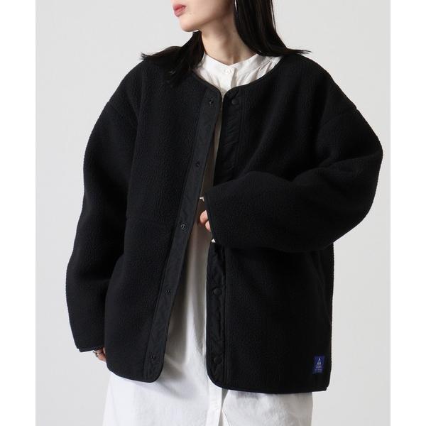 ジャケット ノーカラージャケット GERRY モコモコ ボアフリース リバーシブル ノーカラー アウ...