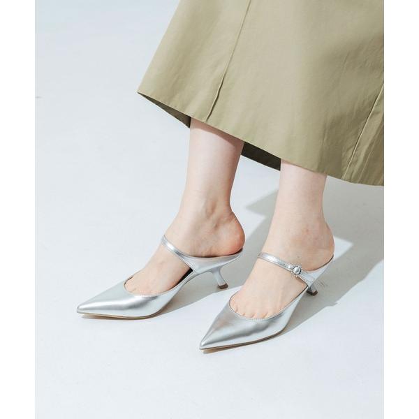 パンプス 「軽量・クッション入り」メリージェーンポインテッドミュール BY23832