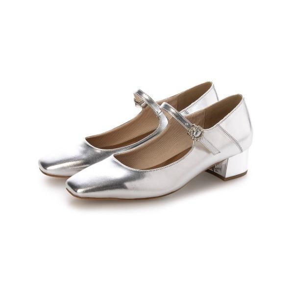 パンプス 「軽量・柔らかい」スクエアメリージェーンパンプス IY5597