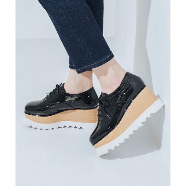 ローファー 「XS-LLサイズ展開・軽量」軽量厚底レースアップシューズ IY5605 レディース