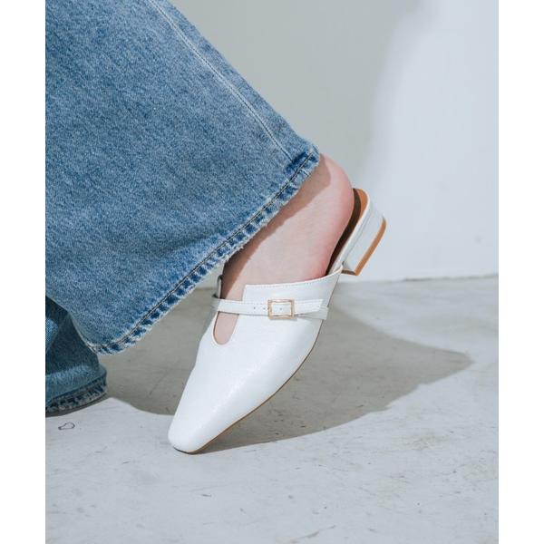 パンプス 「柔らかい・クッション入り」Uカットスクエアフラットパンプス IY5723