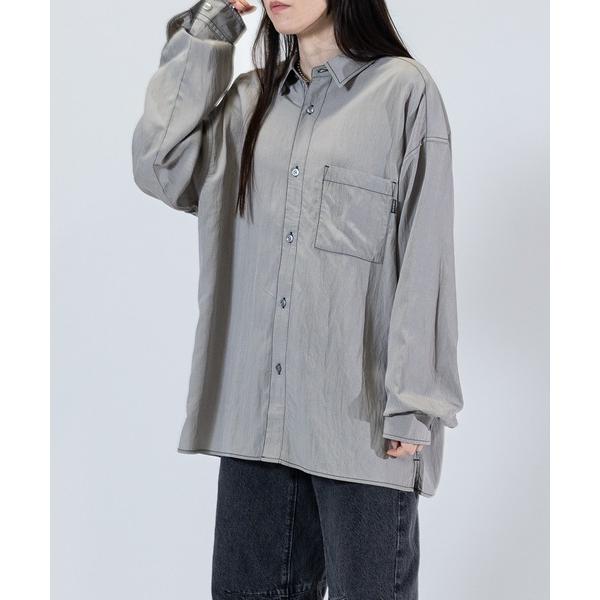 シャツ 「a」「Naive magic」タスラン ルーズサイズ ステッチングシャツ メンズ レディー...