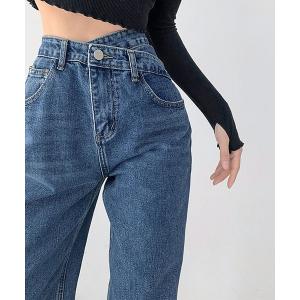 ジーンズ デニム デニムパンツ blackdia ocean クロスウエストデニムパンツ レディース