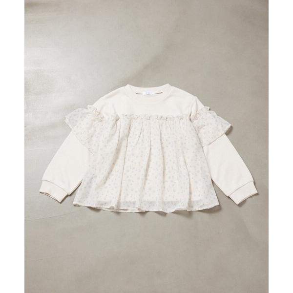 トレーナー  「100-130」異素材フリルスウェット キッズ 子供服 女の子