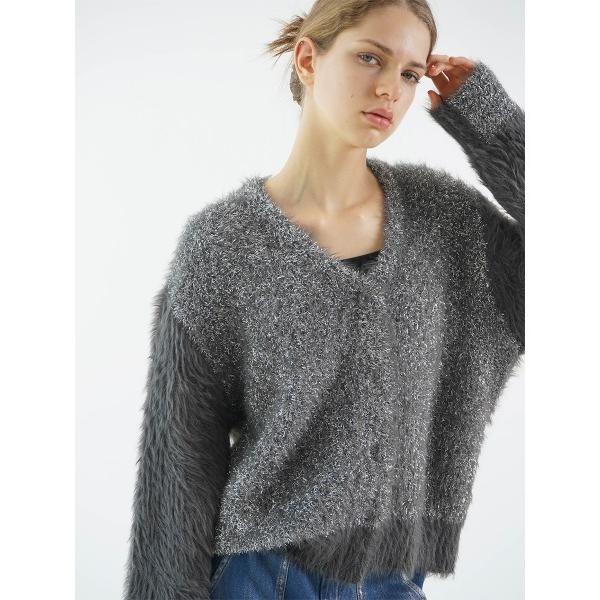 カーディガン GLITTER SHAGGY CARDIGAN レディース
