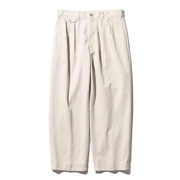 チノパン バイオウォッシュ 2プリーツ トラウザーズ メンズ