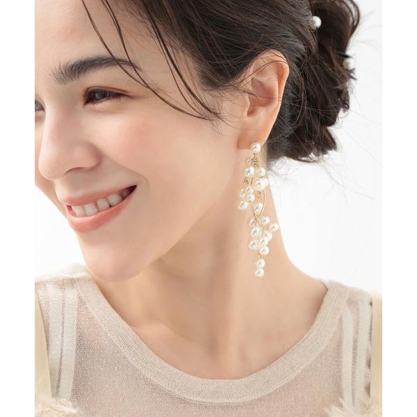 イヤリング 「ecru」　ボリュームパールイヤリング レディース