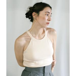 Ada. タンクトップ ノースリーブ カップ付き チェック柄