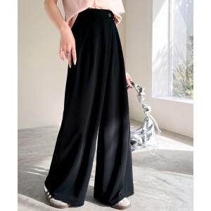 パンツ 今季トレンドの抜け感がほどよい♪カットジョーゼットワイドラップパンツ レディース