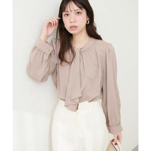 ブラウス シャツ フロッキーチェック長袖ブラウス...の商品画像