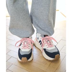 スニーカー moz(モズ) レースアップ厚底 カラフルスニーカー レディース