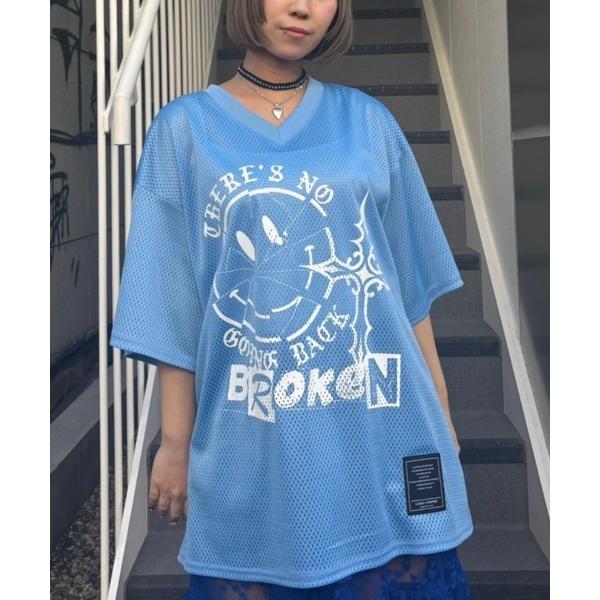 tシャツ BROKEN SMILE MESH トップス レディース メンズ