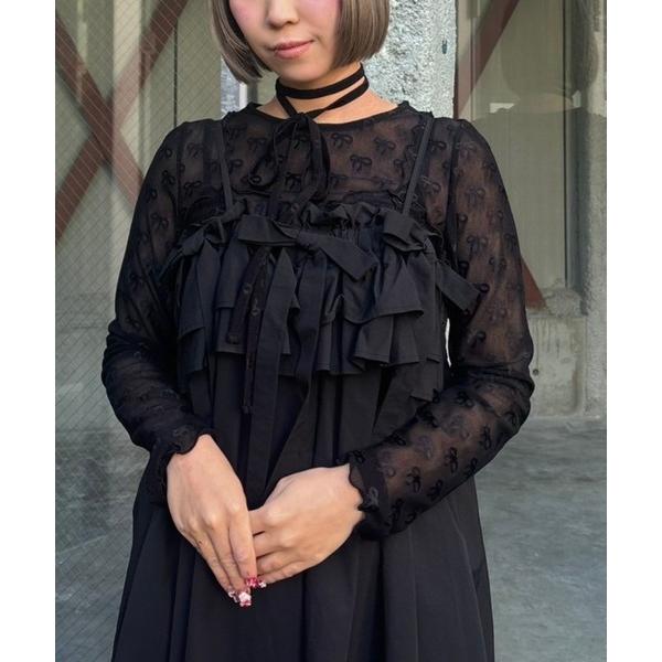 RIBBON SHEER CHOKER トップス レディース