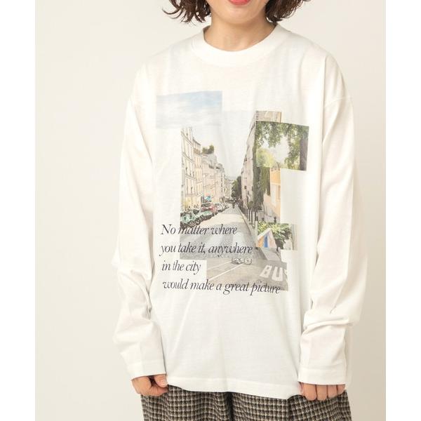 tシャツ M2392 ＣＯＬＬＡＧＥ　ＰＨＯＴＯプリントＴ レディース