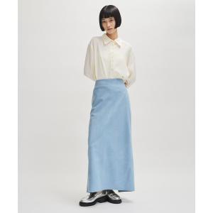 ロング スカート シンセティックスエードペンシルマキシスカート