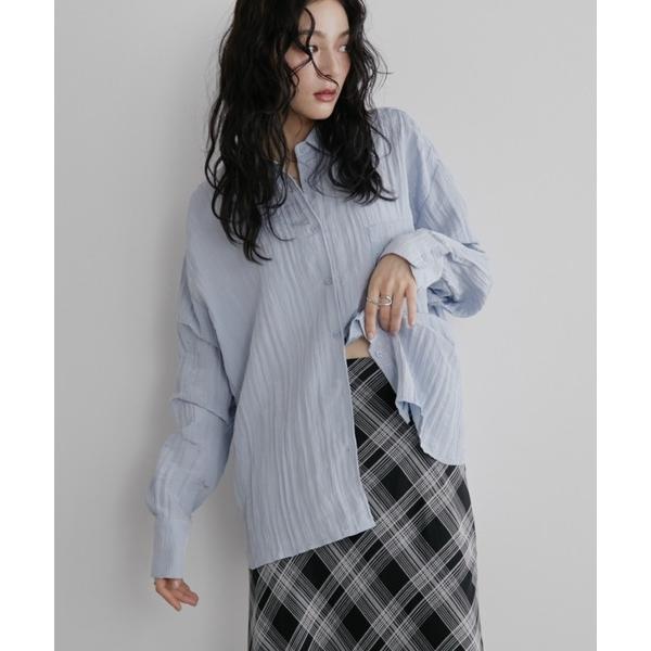 ブラウス シャツ 楊柳サテンシャツ レディース