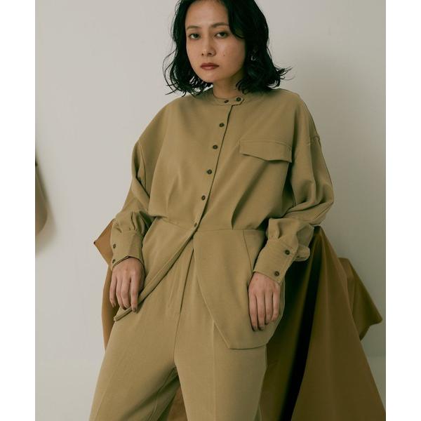 セットアップ volume shirt jacket ＋high waist asymmetry p...