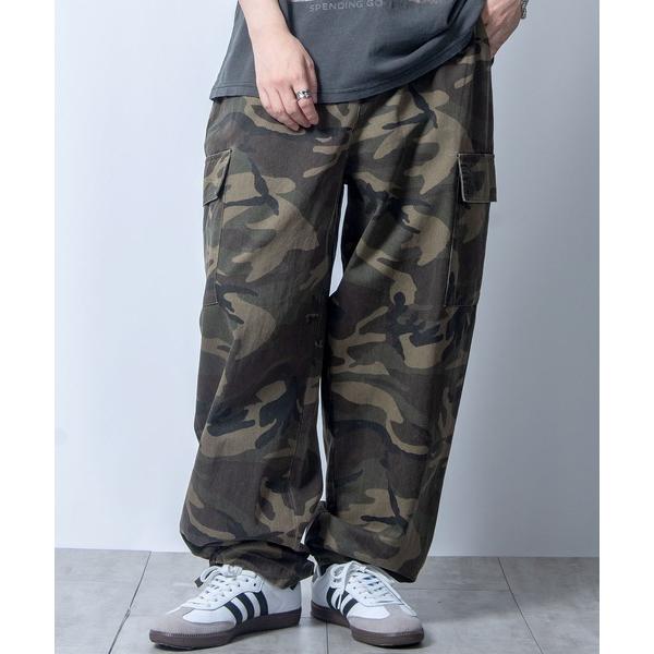 カーゴパンツ bio-wash camouflage cargo wide pants / バイオウ...