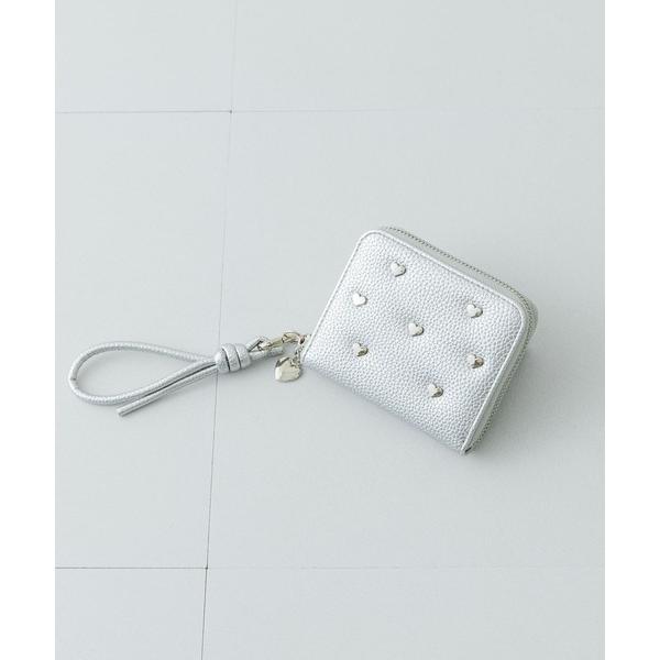 財布 ハートスタッズ二つ折りミニ財布 レディース