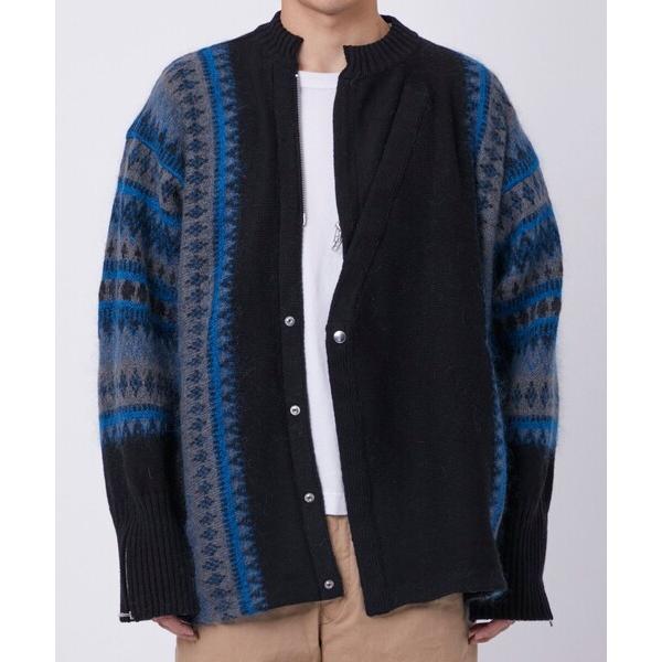 セーター ニット 「TAMME/タム」FAIR ISLE FRONT SLIT KNIT メンズ