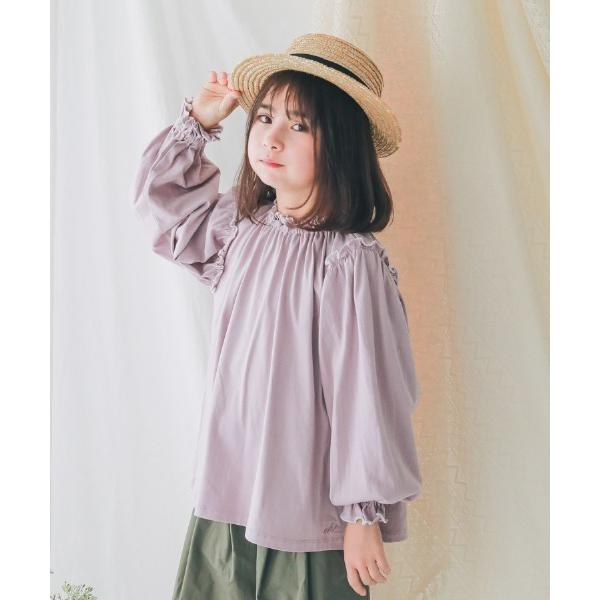 tシャツ NHT/エヌエイチティー メローギャザーロングTシャツ キッズ 子供服 女の子