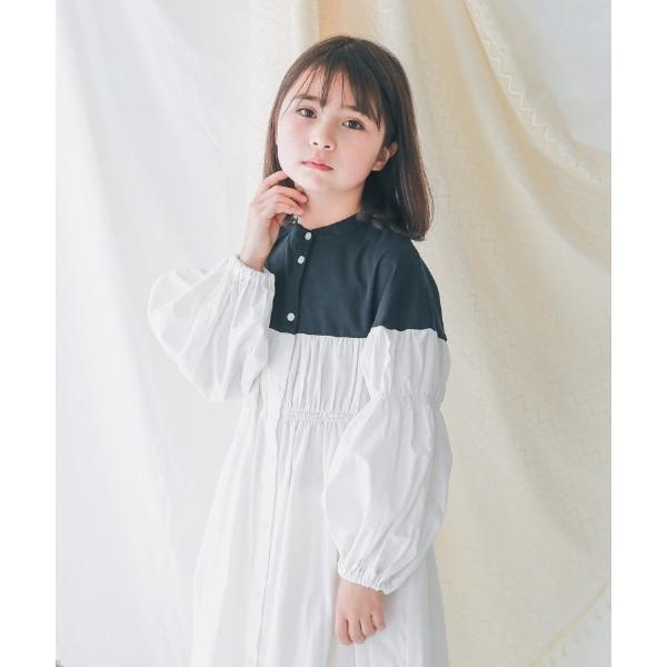 ワンピース NHT/エヌエイチティー 配色ギャザーワンピース キッズ 子供服 女の子
