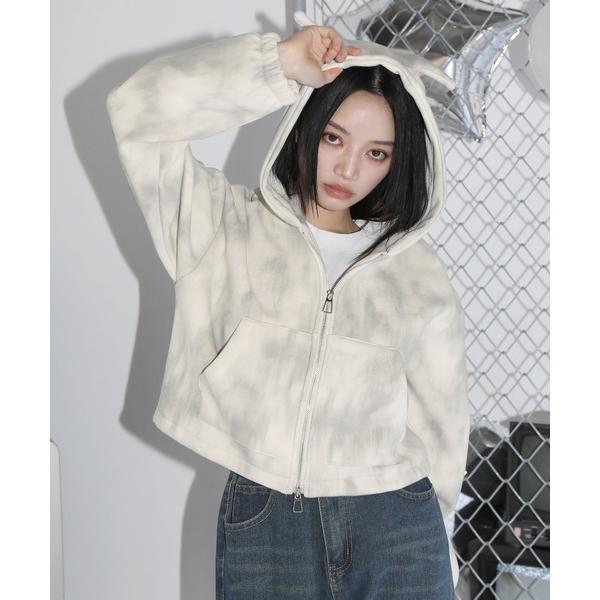 パーカー ヴィンテージライクダブルジップデビルパーカー レディース