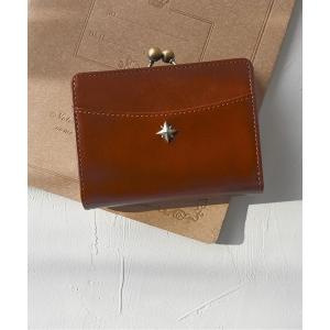 財布 「An＋u」W Starスタッズガマグチミドルウォレット レディース メンズ
