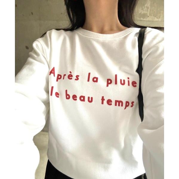 トレーナー スウェット 「軽量」赤ロゴプリントスウェット トレーナー レディース