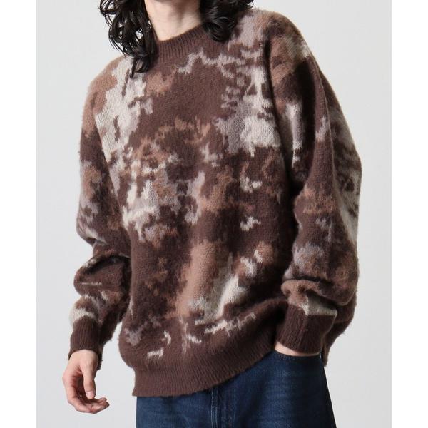 セーター ニット NAIVE MAGIC 起毛加工ジャガードニットアブストラクトC/N メンズ レデ...