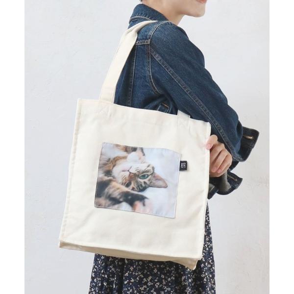 トートバッグ CATフォトプリントポケットトート レディース メンズ