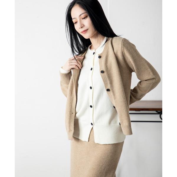 アンサンブル フェイクレイヤード ニットカーデ＆リラックススカートセット