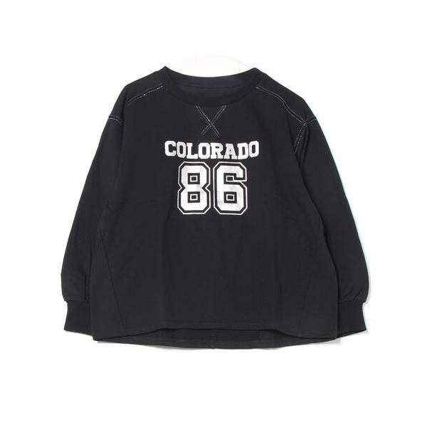 tシャツ 箔プリントロゴデザインプルオーバー レディース