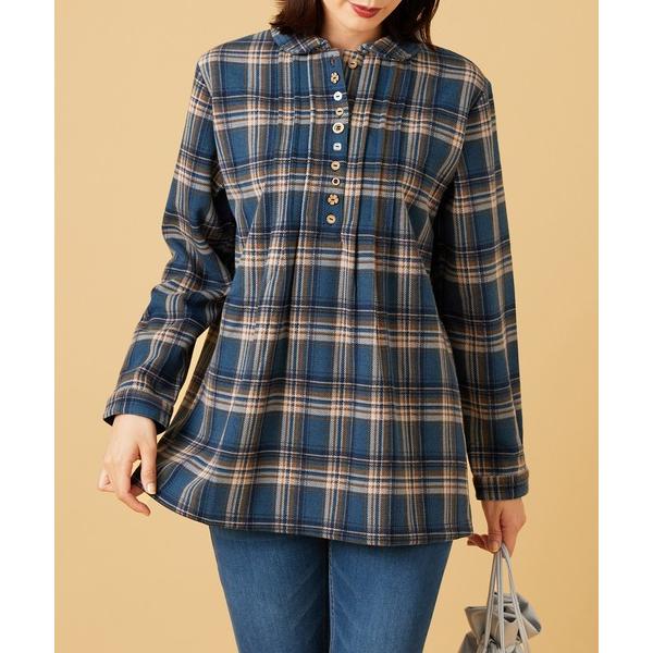 ブラウス シャツ パチパチしにくい裏ファーオーバーブラウス レディース