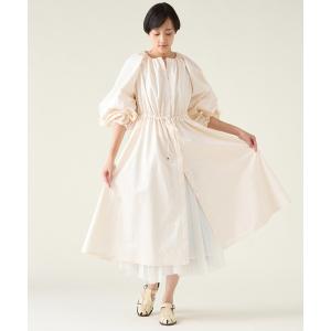 コート アウター タンブラータフタギャザーコート レディース