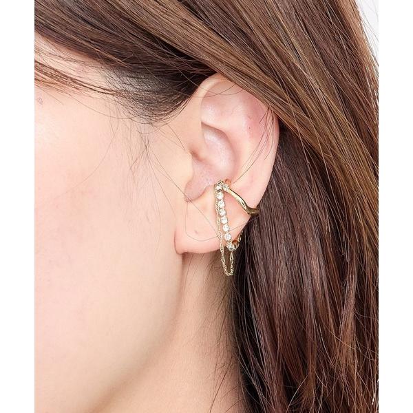 イヤーカフ ダイヤレーンチェーン付きイヤーカフ レディース