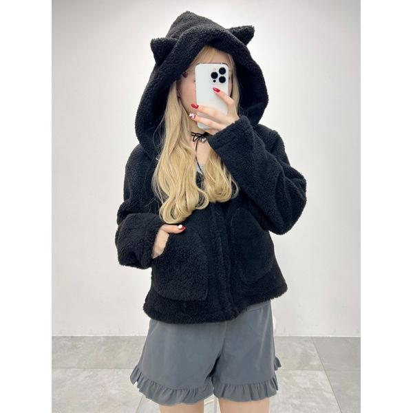 ブルゾン アウター 「ネコ耳」キャットボアパーカー レディース