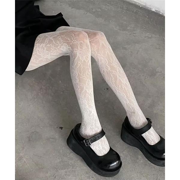 タイツ 「 IMARI / イマリ 」 フラワー 総レース カラー タイツ レディース メンズ