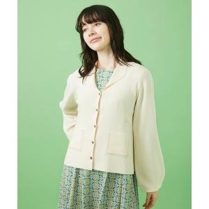 カーディガン オープンカラーニットカーディガン レディース