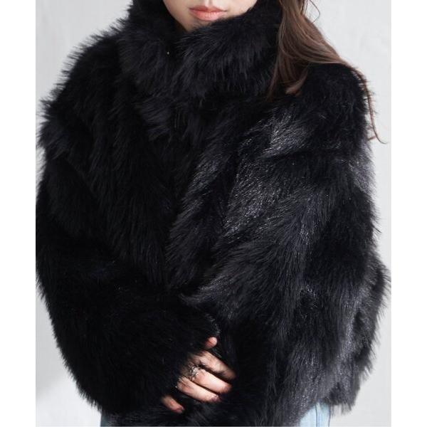 ブルゾン アウター フェイクファーショート丈ダブルジップブルゾン レディース