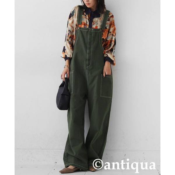 サロペット オーバーオール ステッチデニムサロペット レディース メンズ